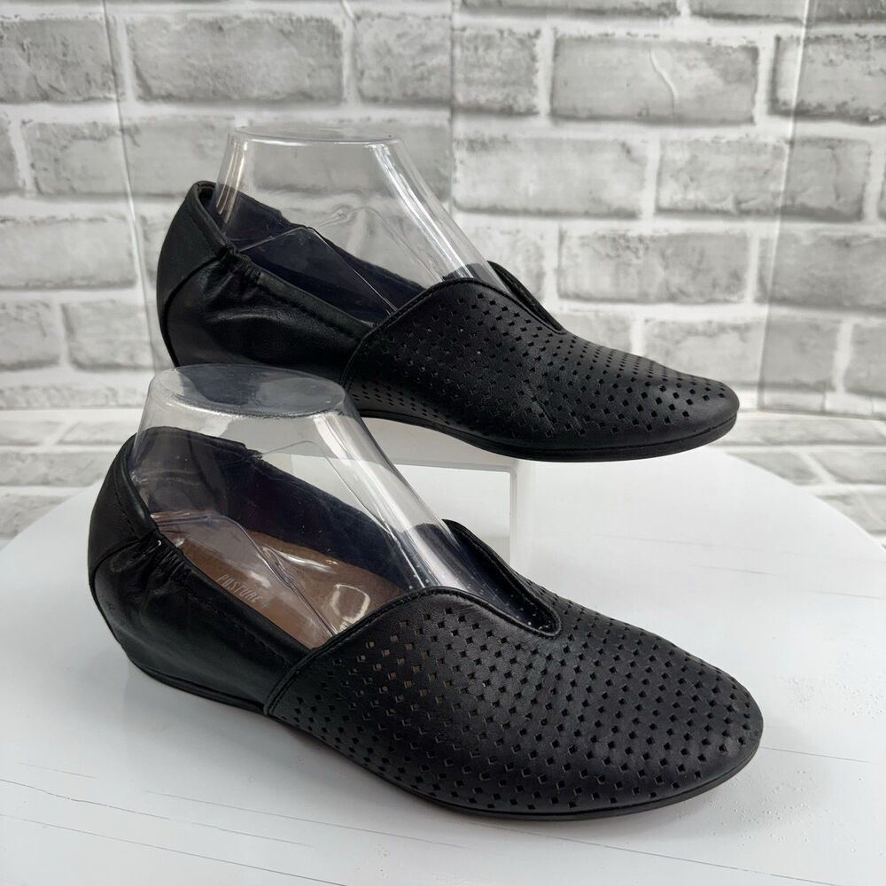Sole Bound by BareTraps Norah Women's Size 7.5 Black Leather Wedge Comfort Shoe - Picture 5 of 13